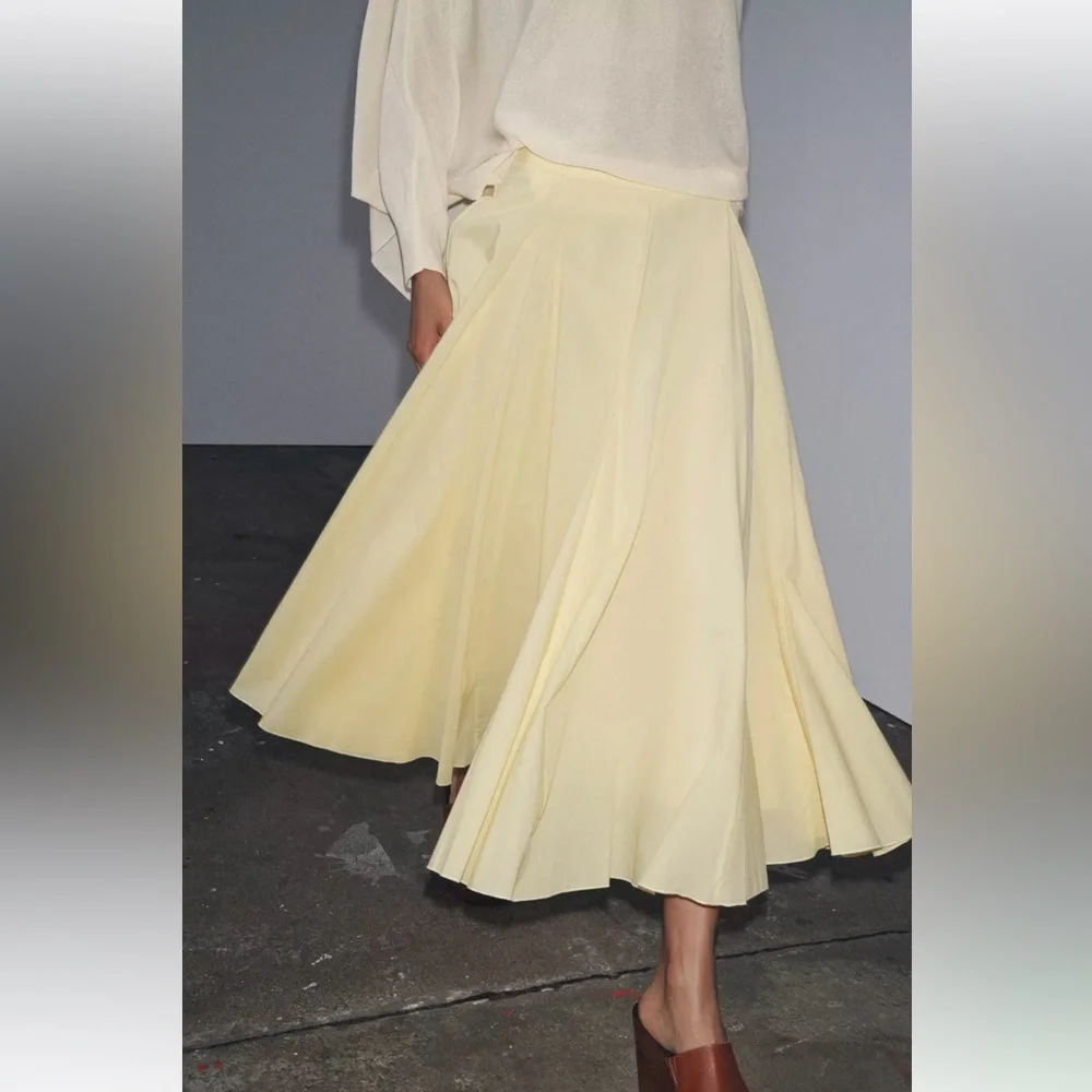 New ZARA Flared Midi Skirt